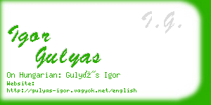 igor gulyas business card